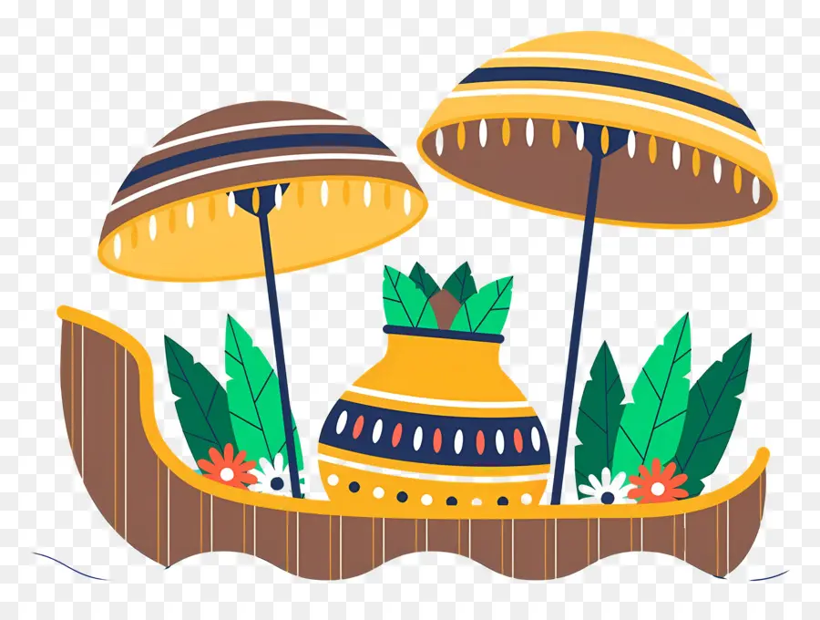 Joyeux Onam，Bateau Décoratif PNG