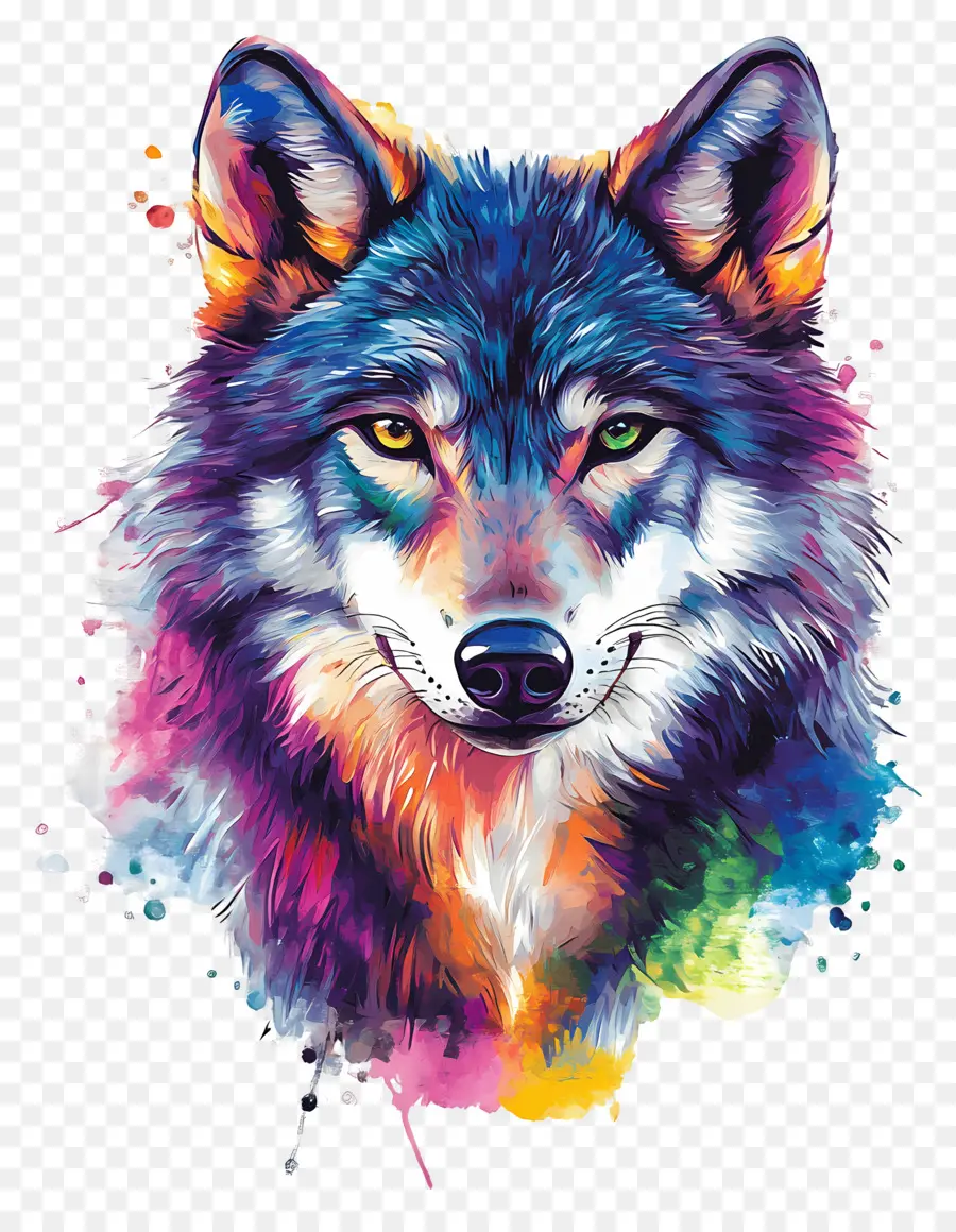 Loup Cool，Loup Coloré PNG