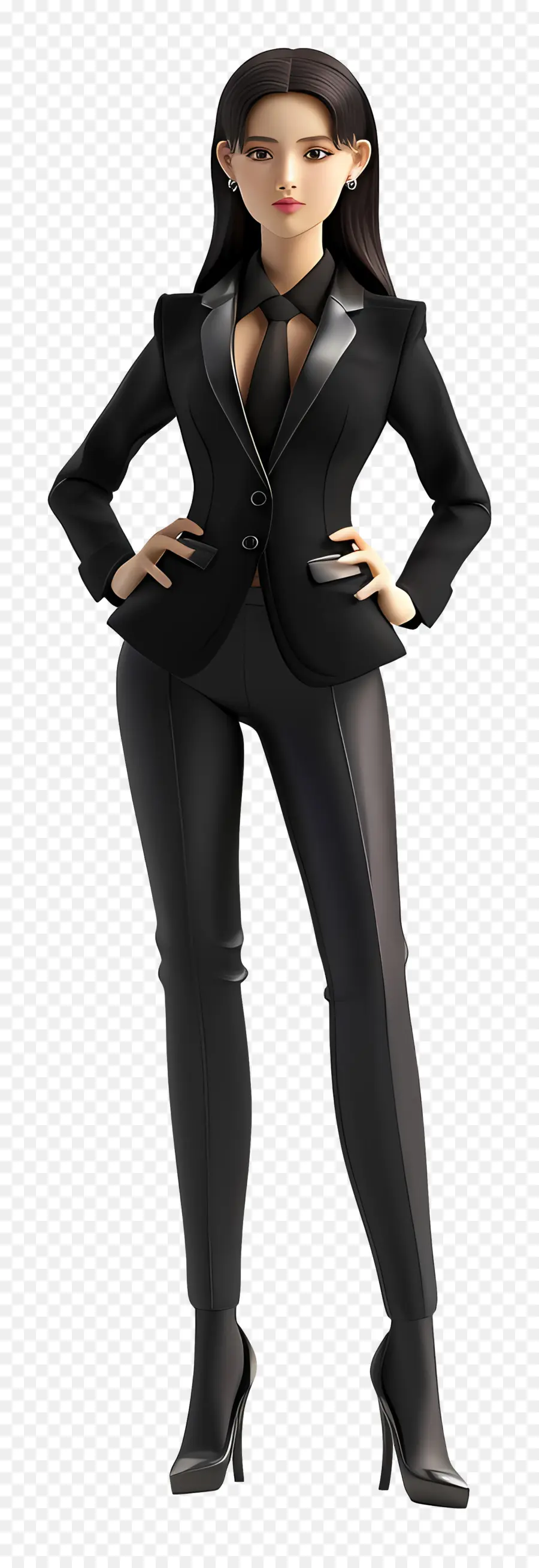 Tenue Formelle Femme，Femme En Costume Noir PNG