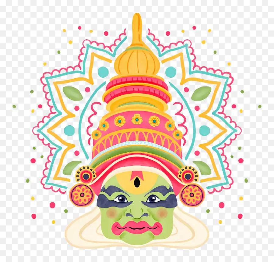 Joyeux Onam，Masque Kathakali PNG