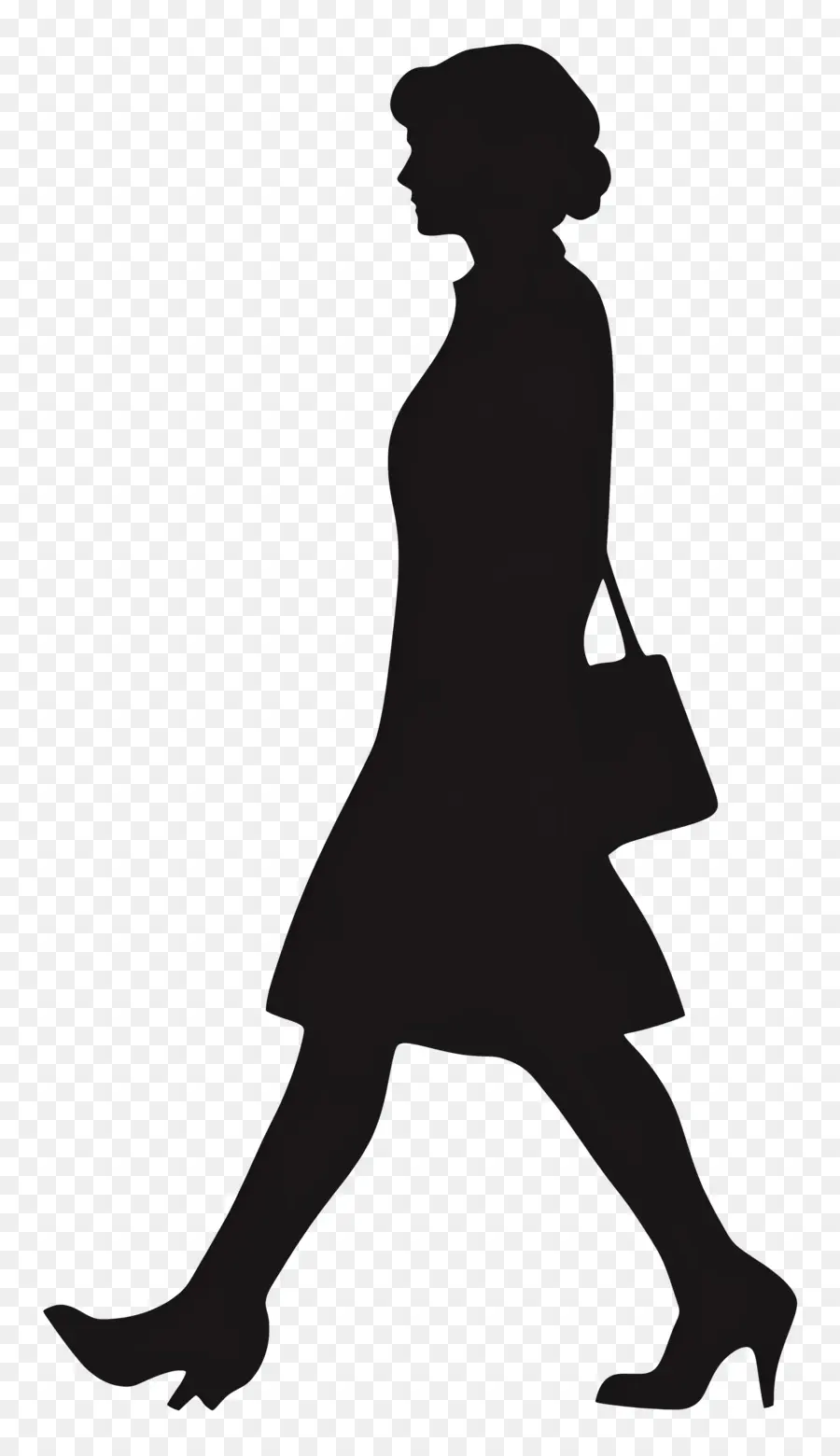 Silhouette Féminine Marchant，Silhouette De Femme PNG