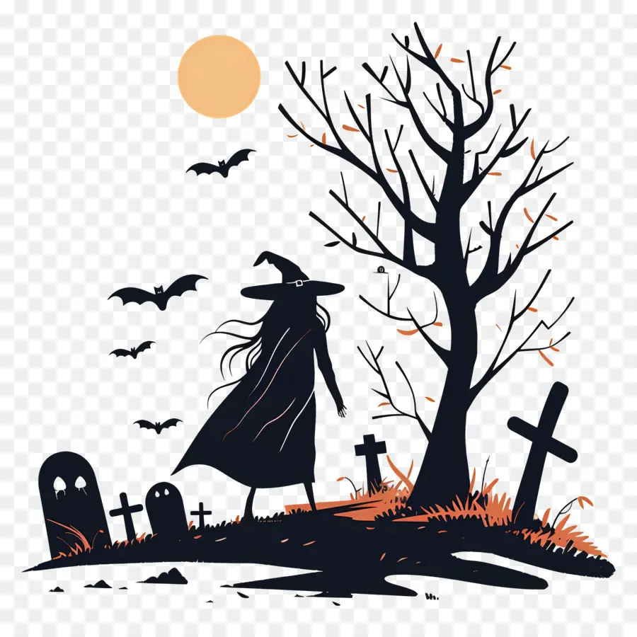 Sorcière Dans Le Cimetière，Sorcière PNG