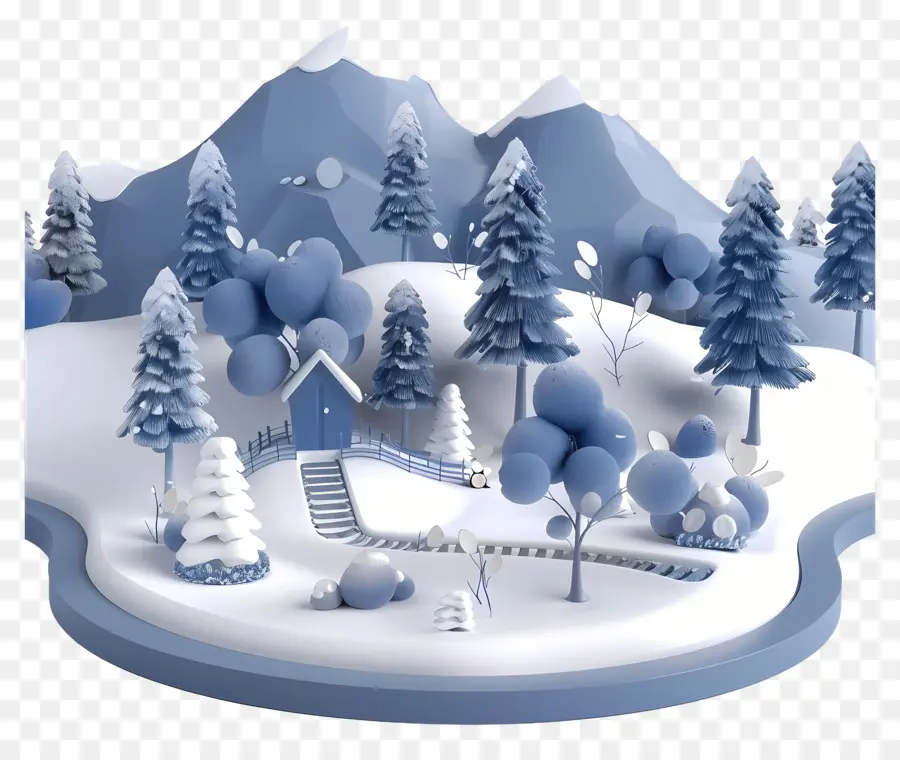 Paysage De Neige，Paysage Enneigé PNG