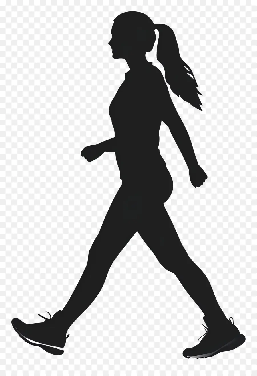 Silhouette Féminine Marchant，Coureur PNG