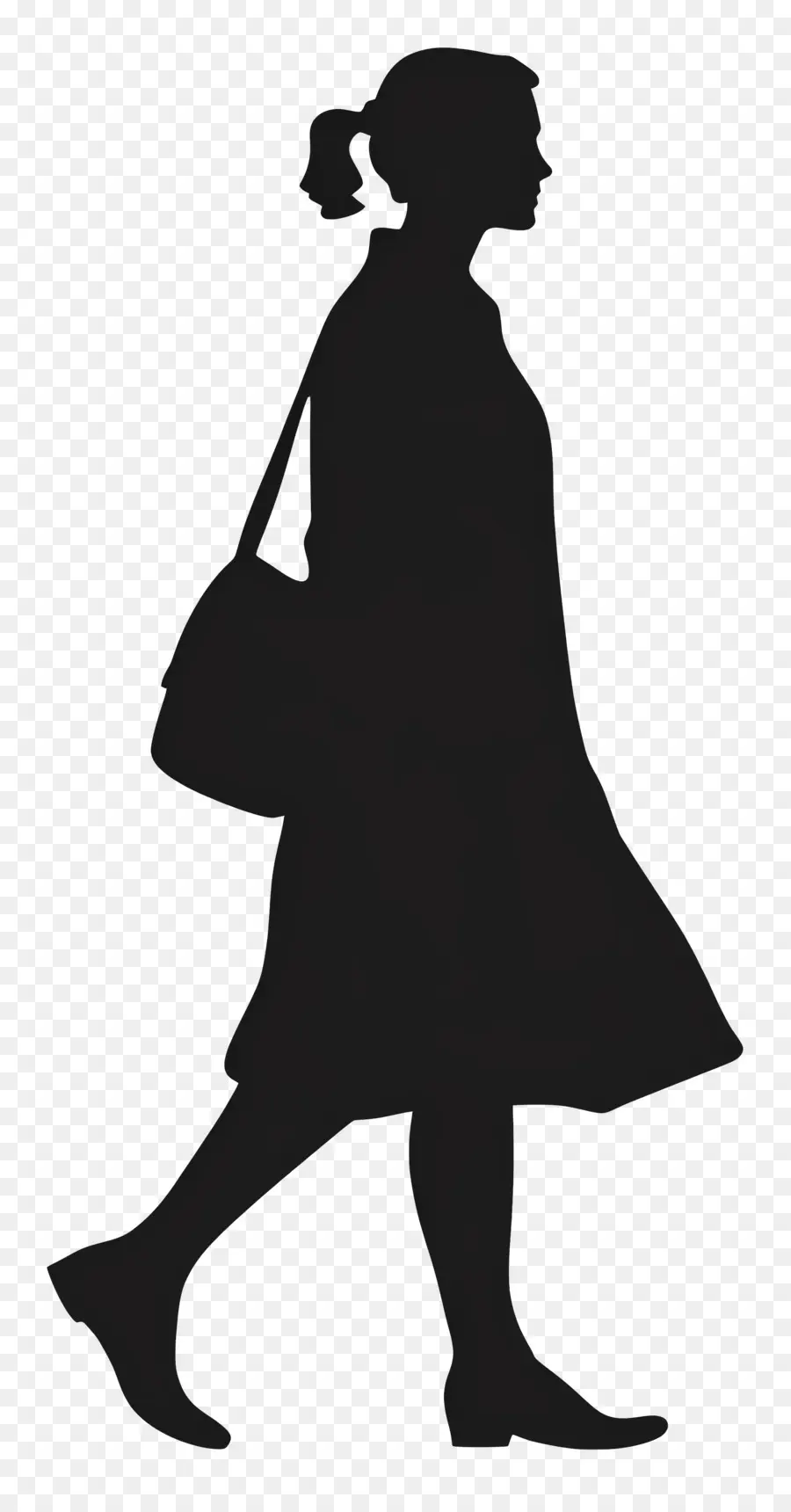 Silhouette Féminine Marchant，Silhouette De Femme PNG