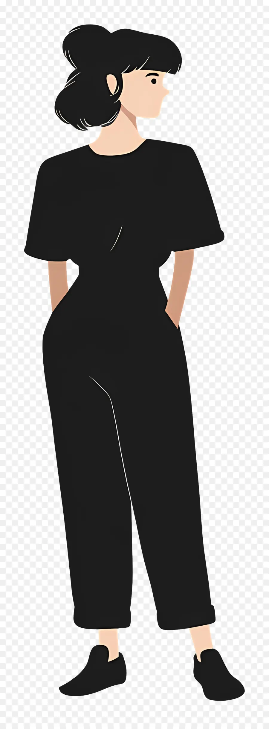 Femme En Tenue Noire，Femme En Noir PNG