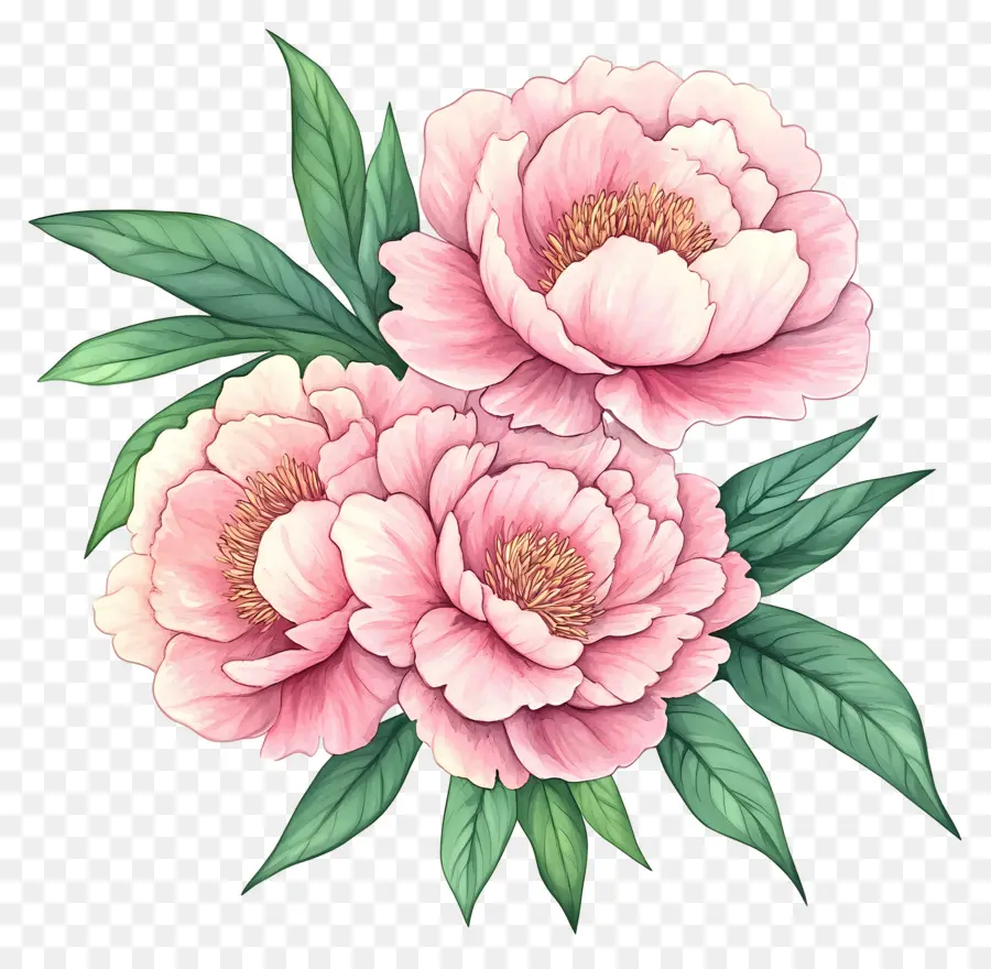 Bouquet De Pivoines，Fleurs De Pivoine PNG