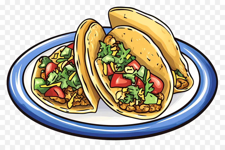 Tacos Sur Assiette，Tacos PNG