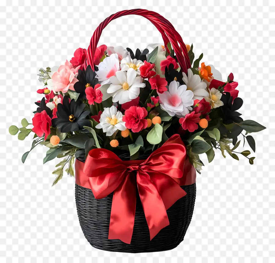 Panier De Fleurs D'anniversaire，Panier De Fleurs PNG