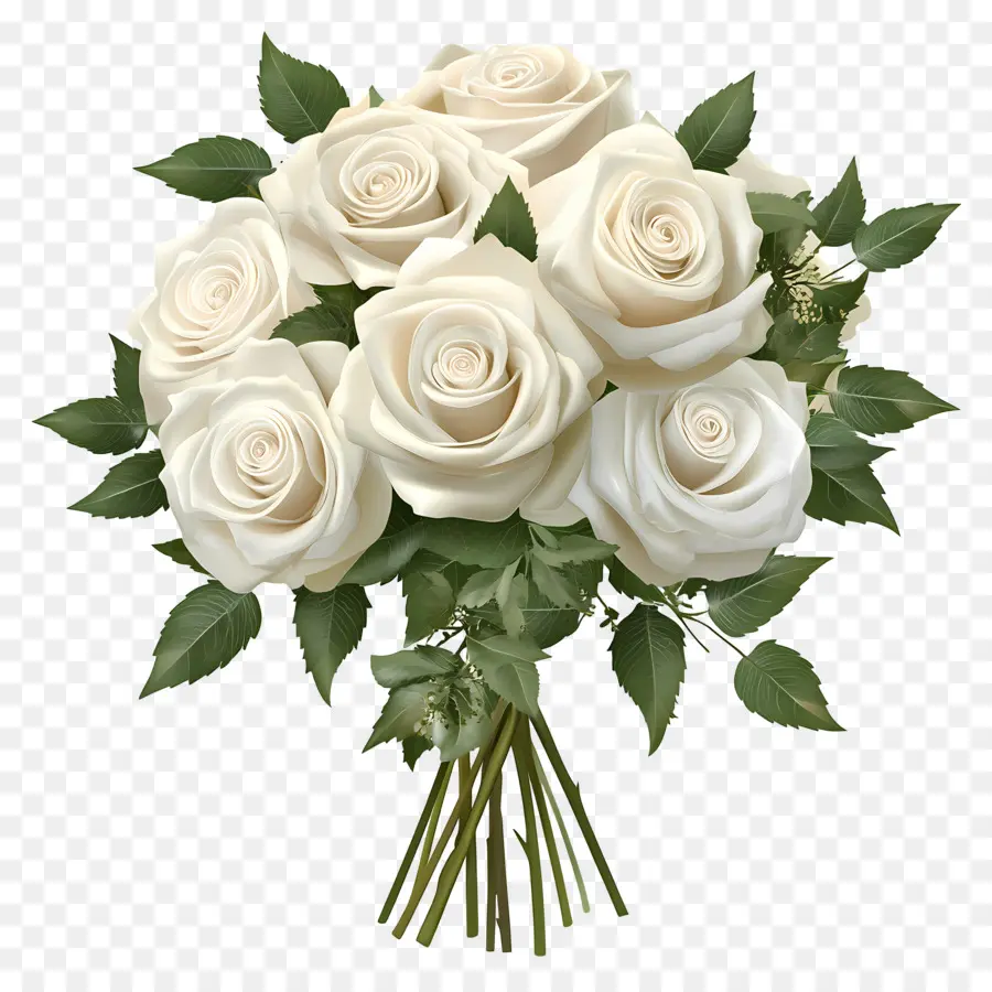 Bouquet De Mariage，Roses Blanches PNG