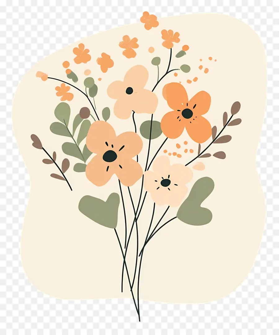 Bouquets，Fleurs Oranges PNG