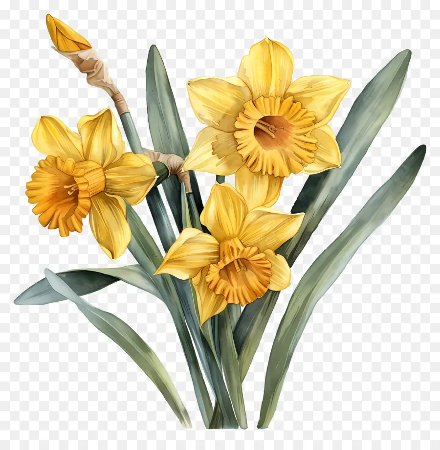 Bouquet De Jonquilles Jaunes，Jonquille PNG