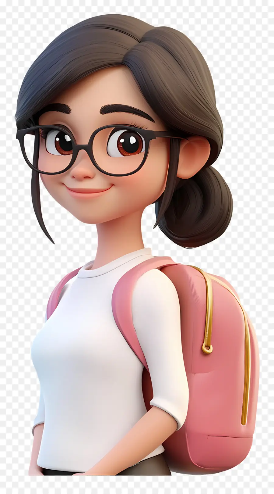 Fille étudiante，Fille Avec Des Lunettes PNG