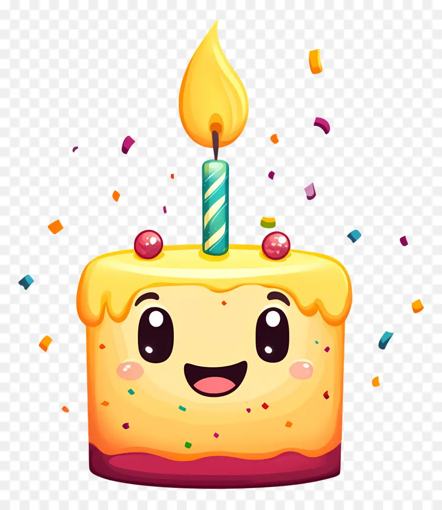 Anniversaire Emoji，Gâteau D'anniversaire Mignon PNG