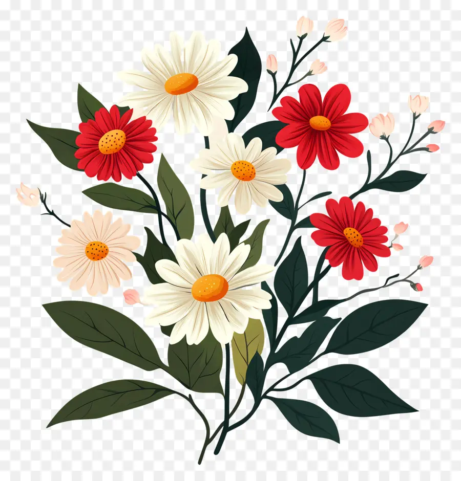 Bouquet De Marguerites，Fleurs PNG