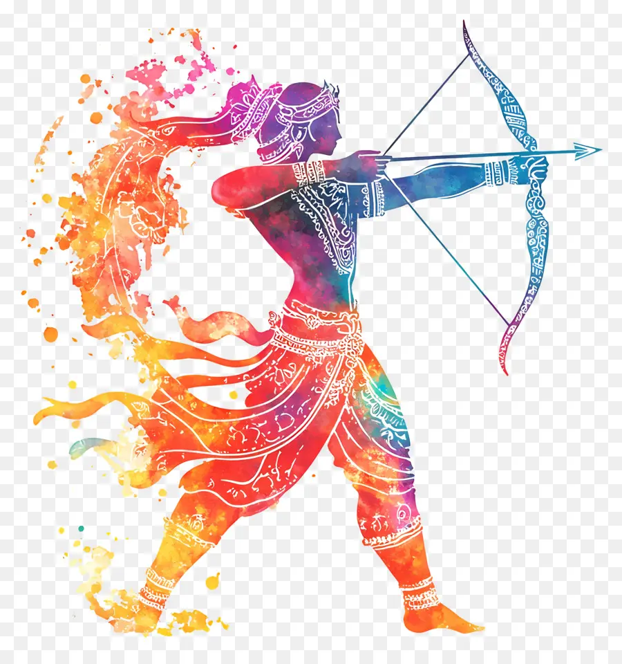 Dussehra，Archer Coloré PNG