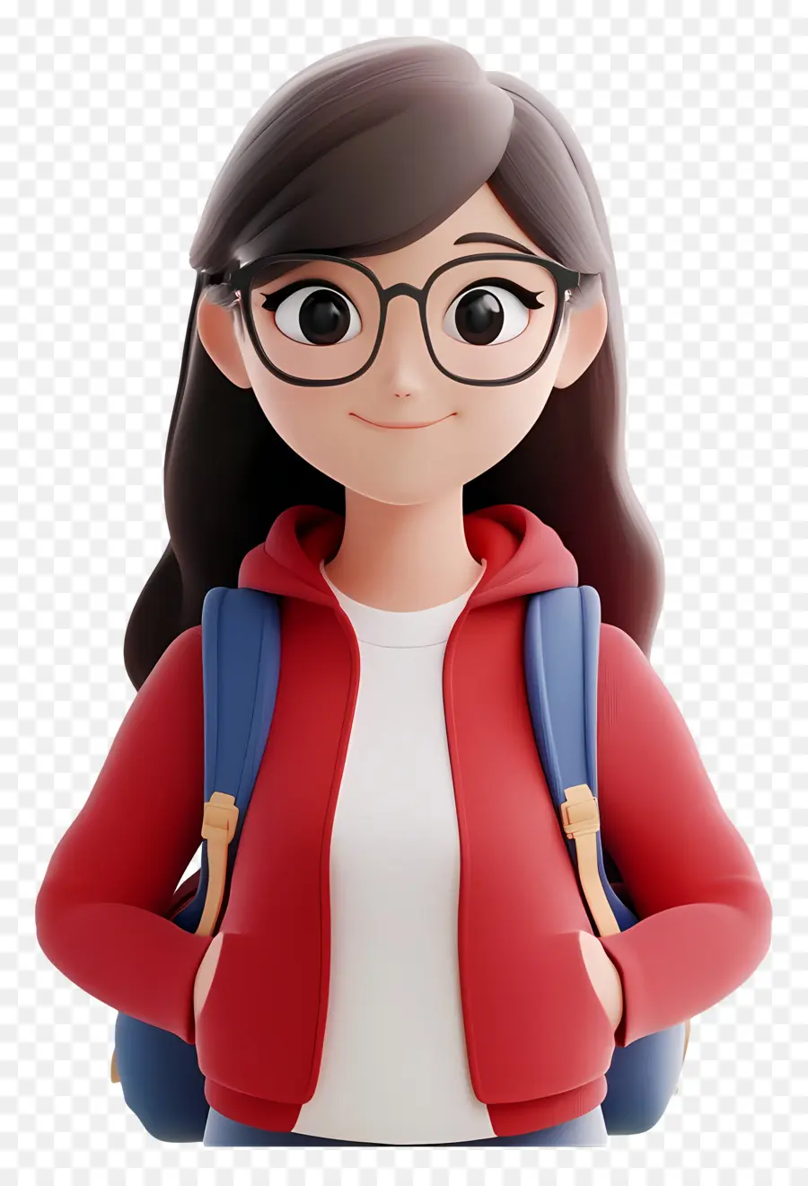 Fille étudiante，Fille Avec Des Lunettes PNG