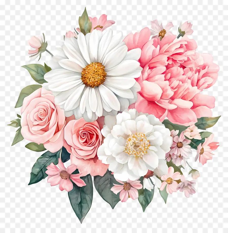 Bouquet Rose，Fleurs PNG