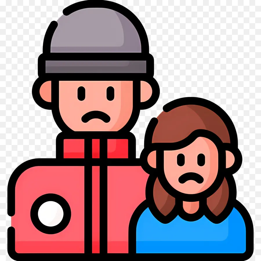 Père Et Fille，Couple Triste PNG