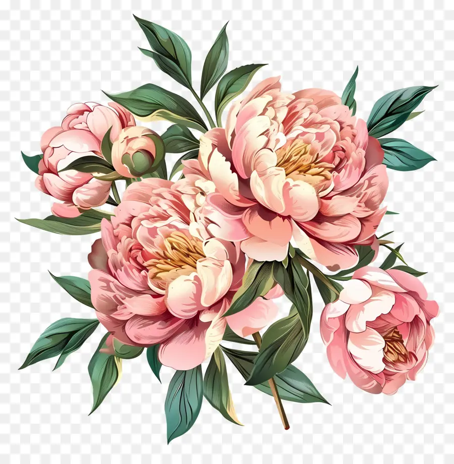 Bouquet De Pivoines，Pivoines PNG