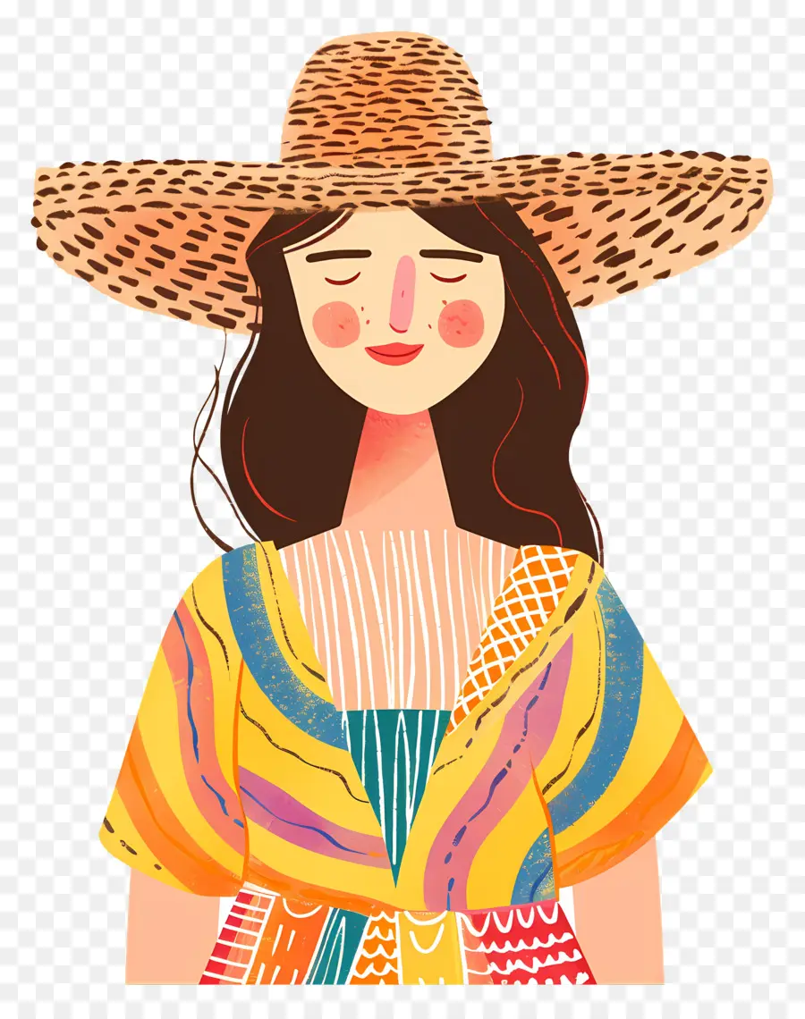 Femme Au Crochet，Fille Au Chapeau PNG