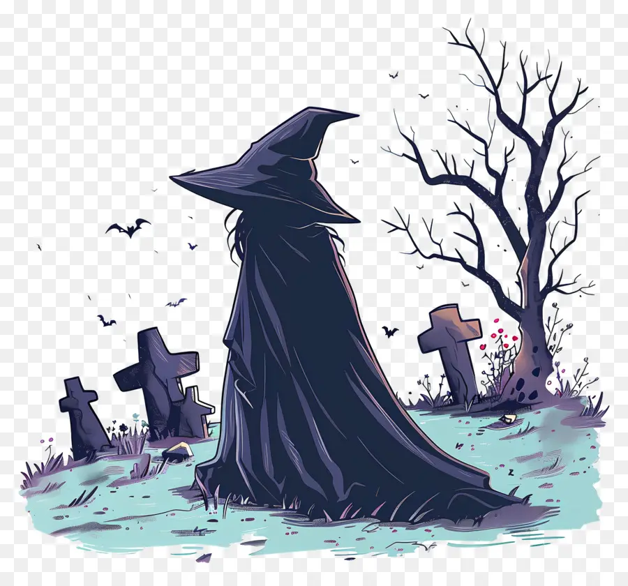 Sorcière Dans Le Cimetière，Chapeau De Sorcière PNG