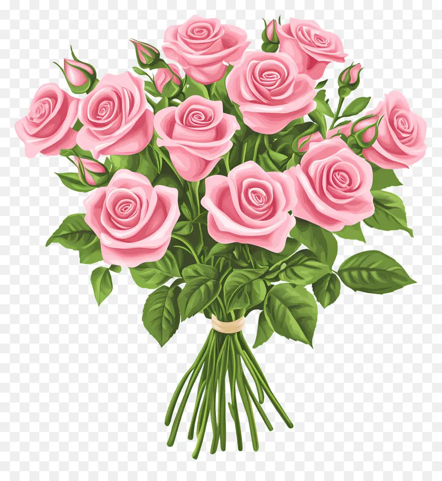 Bouquet De Roses Roses，Roses Rouges PNG