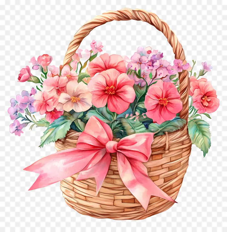 Panier De Fleurs D'anniversaire，Panier De Fleurs PNG