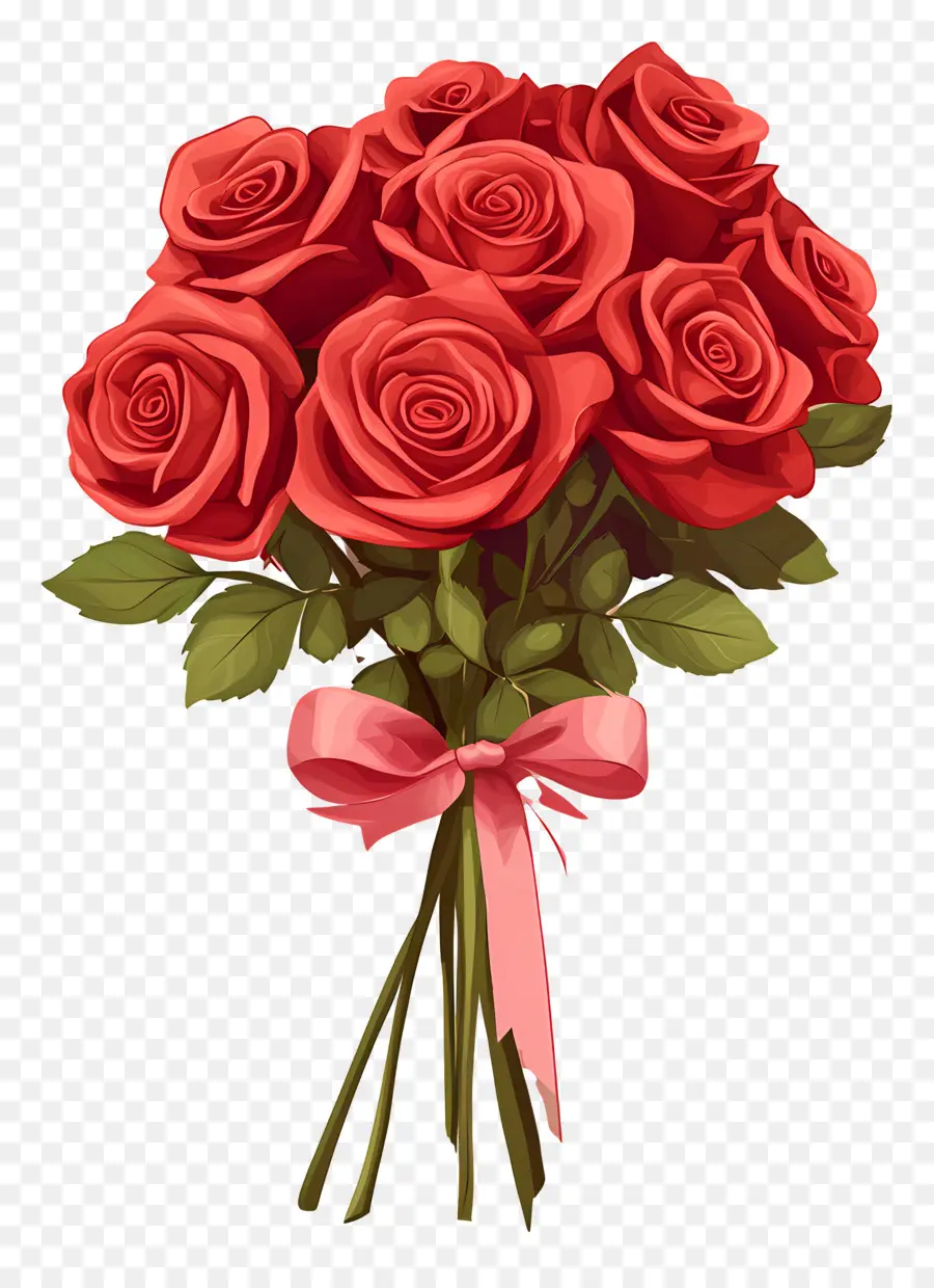 Bouquet De Roses，Roses Rouges PNG