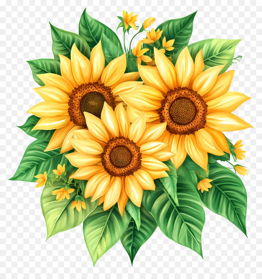 Bouquet De Tournesol，Tournesols PNG