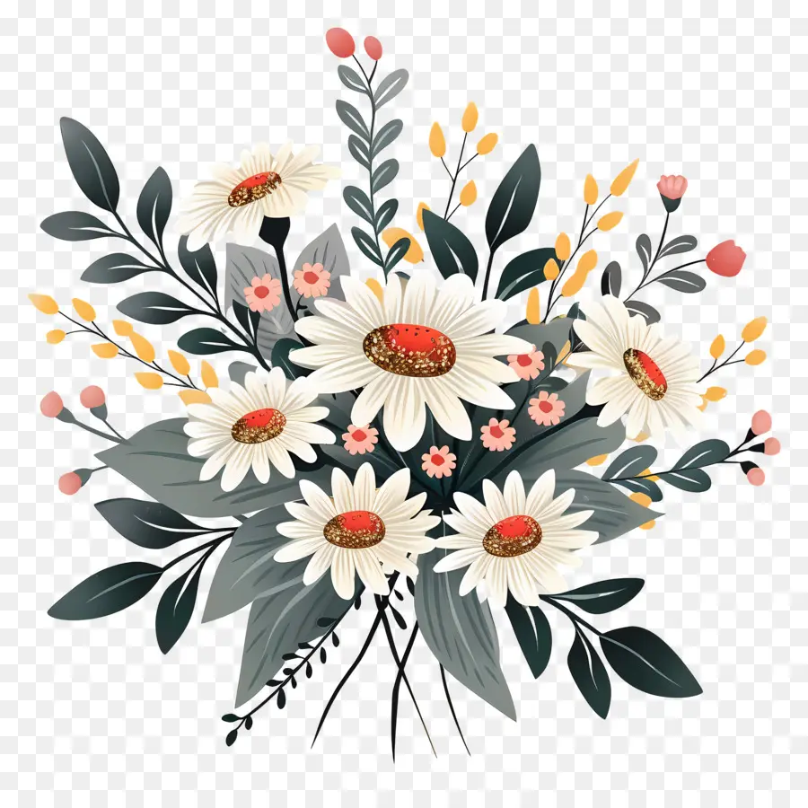 Bouquet De Marguerites，Fleurs PNG