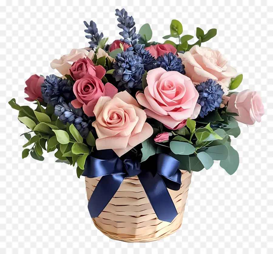 Panier De Fleurs D'anniversaire，Panier De Fleurs PNG