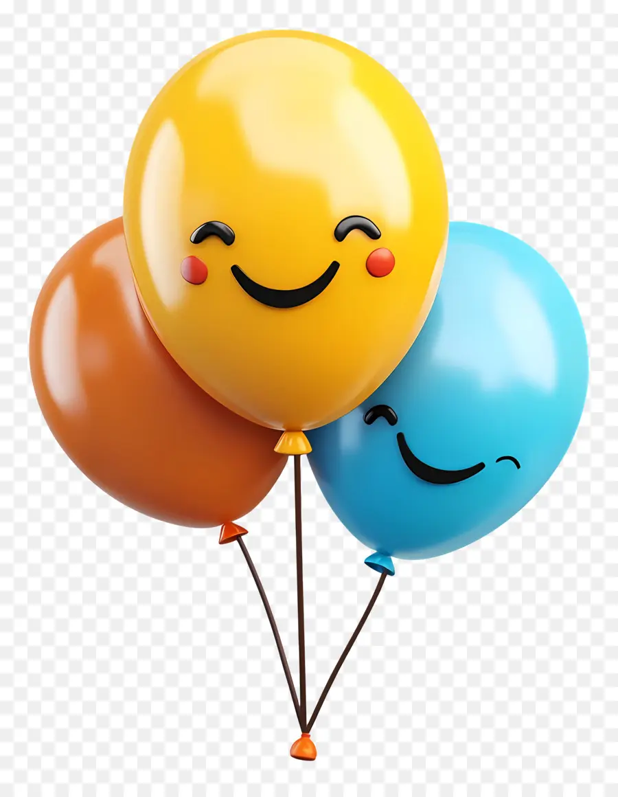 Anniversaire Emoji，Ballon Souriant PNG