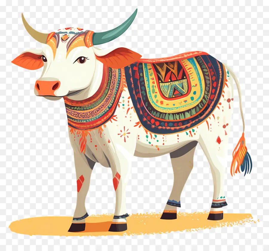 Vache Pongal，Vache Décorée PNG