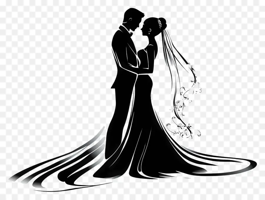 Ligne De Mariage，Silhouette De Mariage PNG