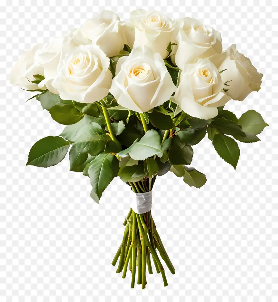 Bouquet De Mariage，Roses Blanches PNG