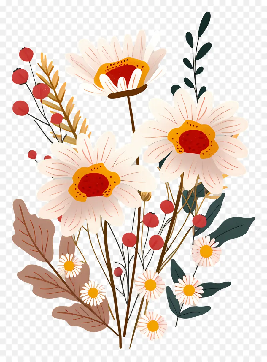 Bouquet De Marguerites，Fleurs PNG