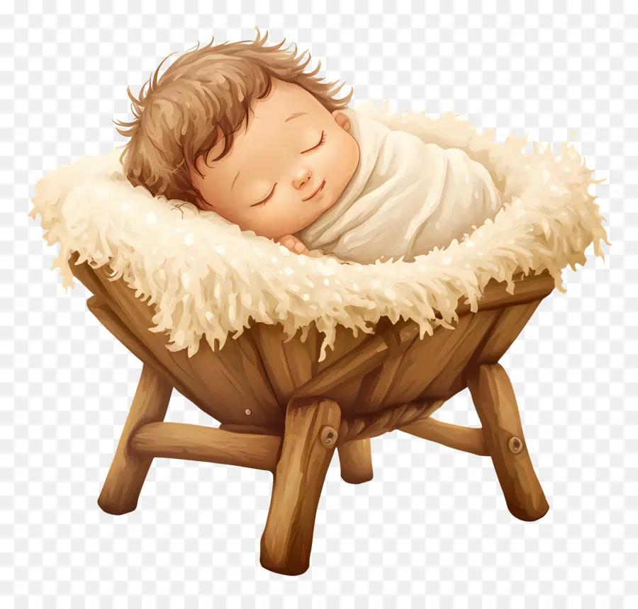 Bébé Qui Dort，Bébé Dans Une Crèche PNG