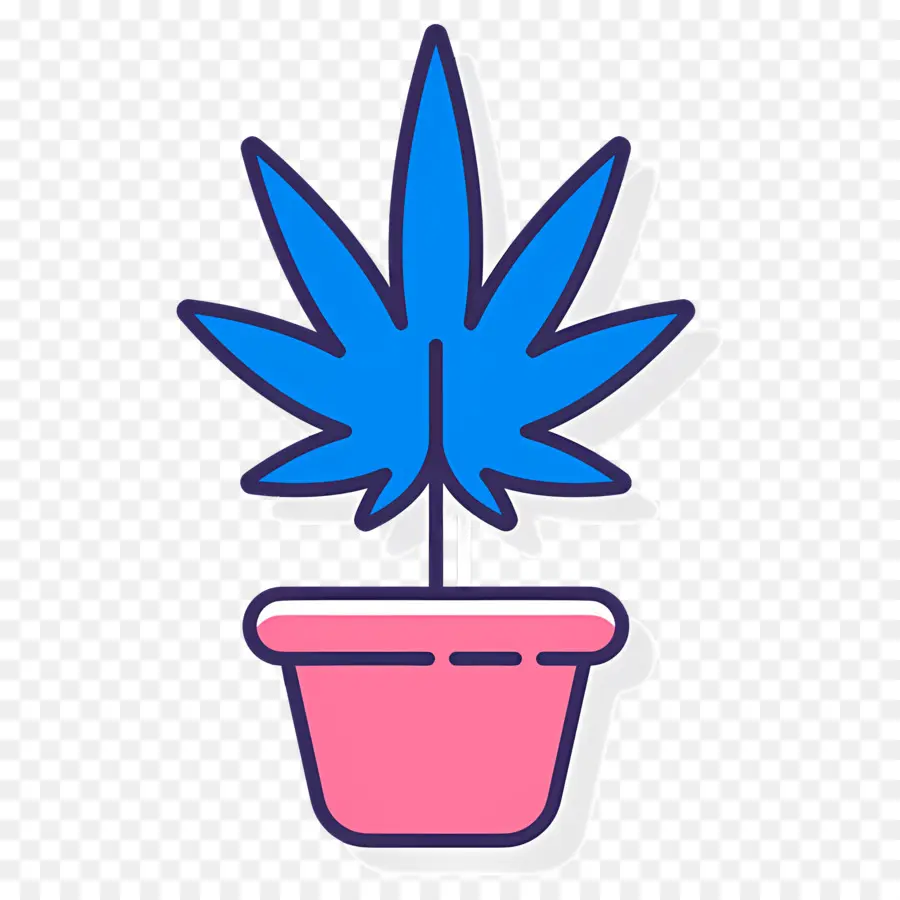 Feuille De Cannabis，Plante En Pot PNG