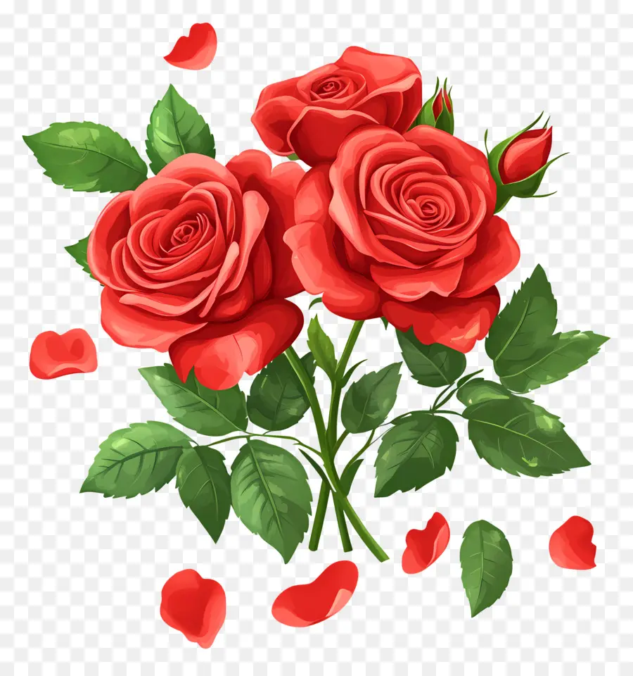 Bouquet De Roses，Roses Rouges PNG