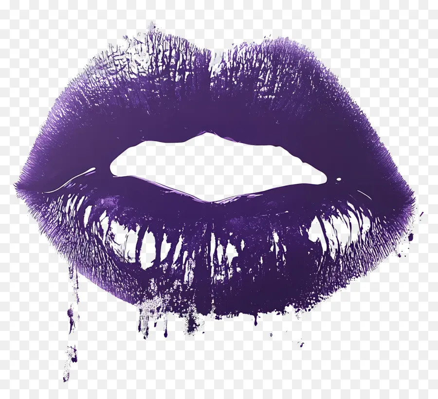 Marque De Baiser，Lèvres Violettes PNG