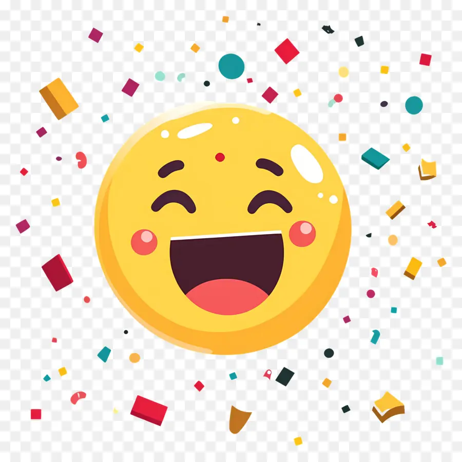 Anniversaire Emoji，Emoji Riant PNG