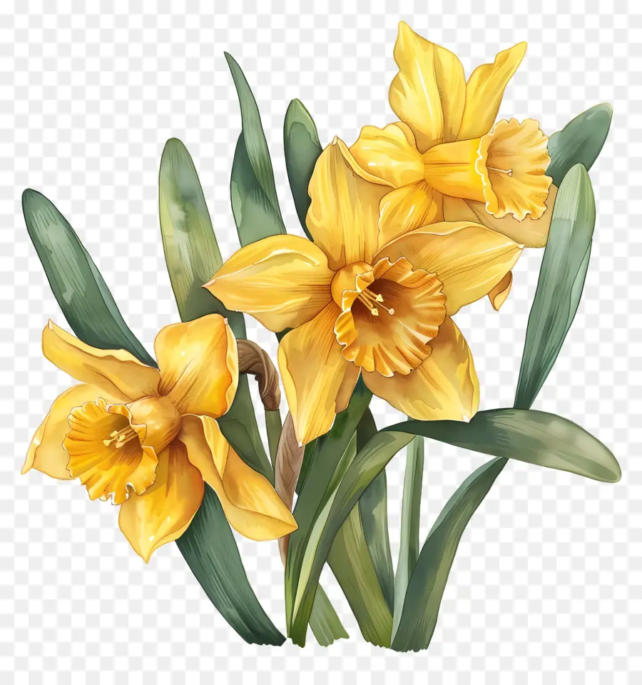 Bouquet De Jonquilles Jaunes，Jonquille PNG