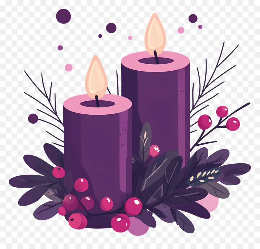 Bougies De L'avent，Bougies Violettes PNG