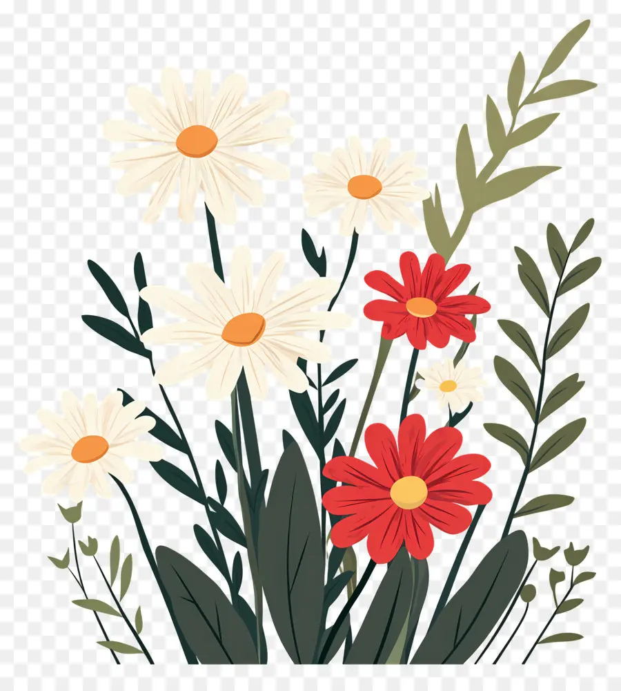 Bouquet De Marguerites，Fleurs PNG