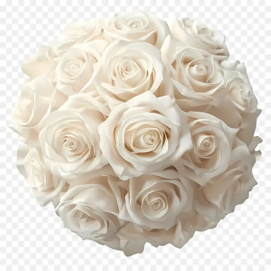 Bouquet De Mariage，Roses Blanches PNG