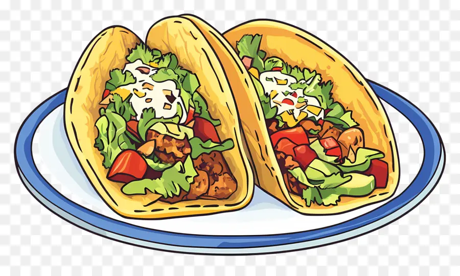 Tacos Sur Assiette，Burritos PNG