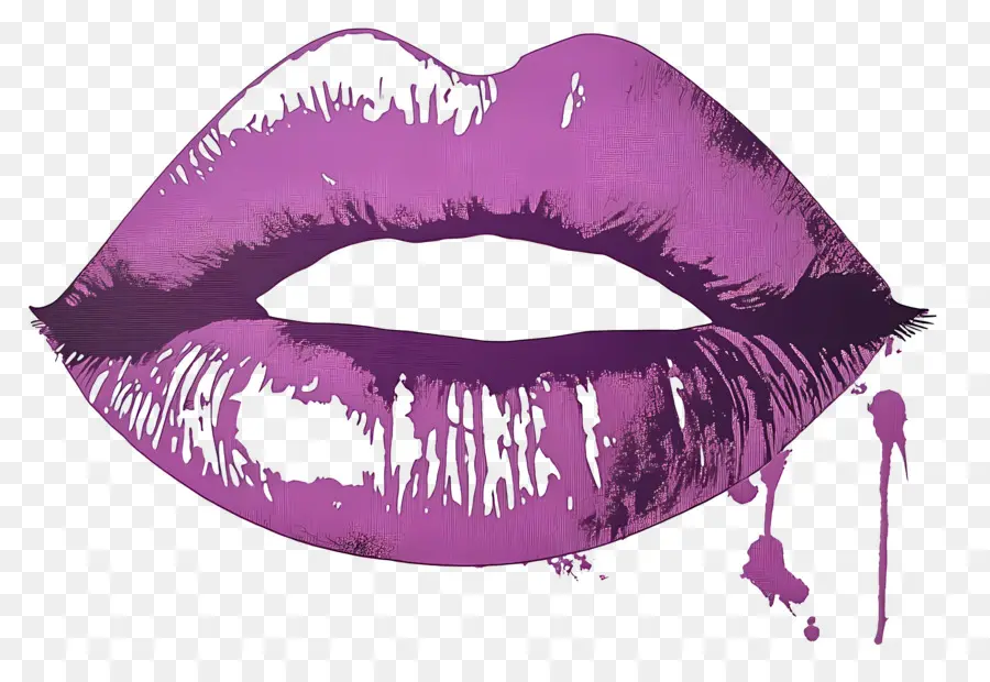 Marque De Baiser，Lèvres Violettes PNG