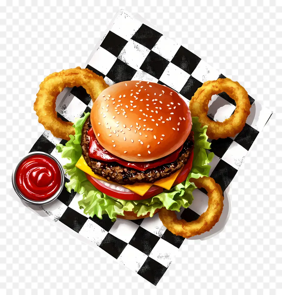 Burger Américain，Hamburger PNG