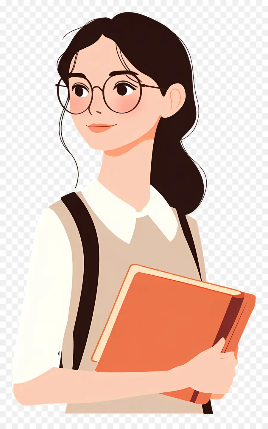 Fille étudiante，Fille à Lunettes PNG